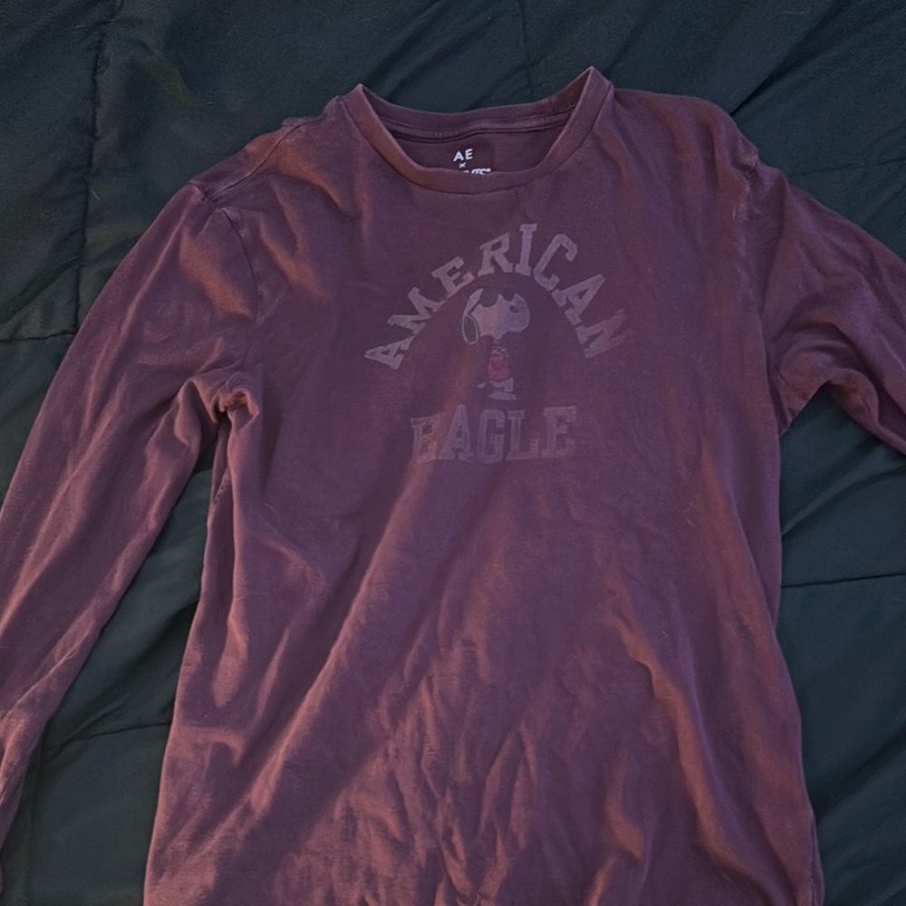 American Eagle Outfitters Maroon Long Sleeve Tee